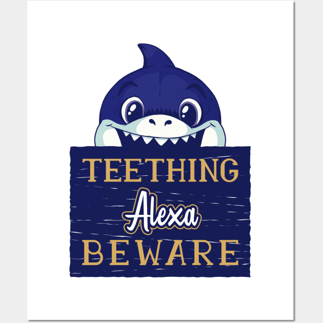 Alexa - Funny Kids Shark - Personalized Gift Idea - Bambini Wall Art by Bambini